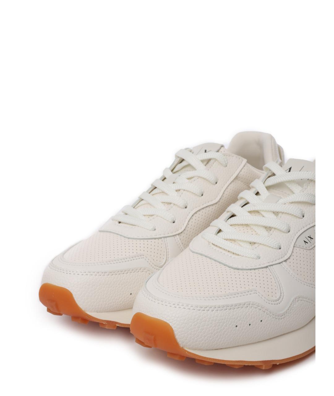 ARMANI EXCHANGE Белые кожаные низкие кроссовки / кеды, фото 7