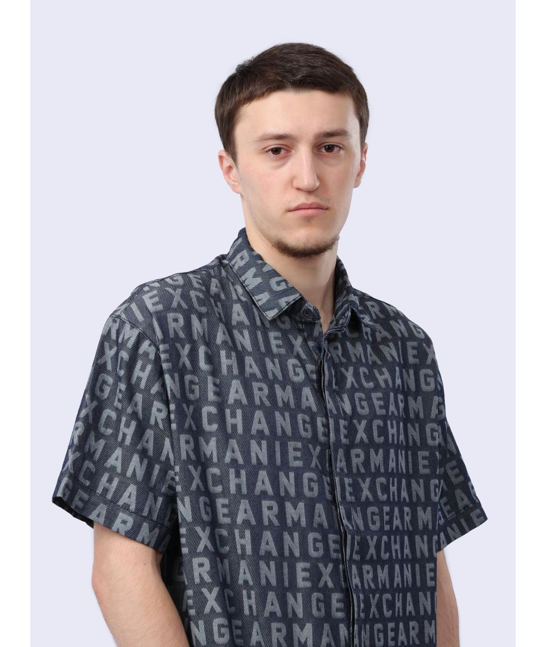 ARMANI EXCHANGE Синяя кэжуал рубашка, фото 4