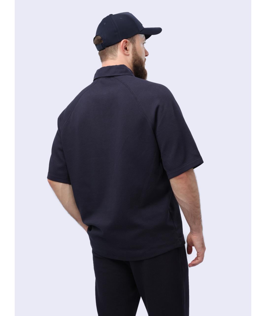 ARMANI EXCHANGE Синее хлопковое поло с коротким рукавом, фото 6