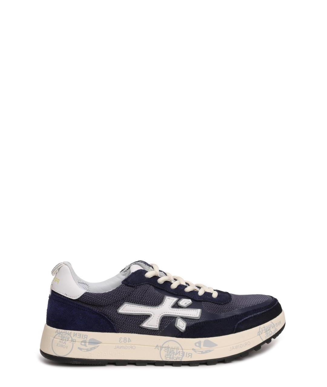 PREMIATA Синие замшевые низкие кроссовки / кеды, фото 1