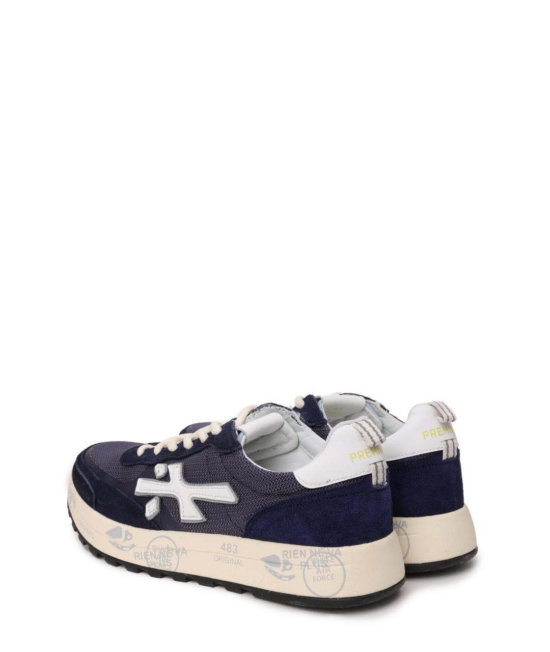 PREMIATA Синие замшевые низкие кроссовки / кеды, фото 3