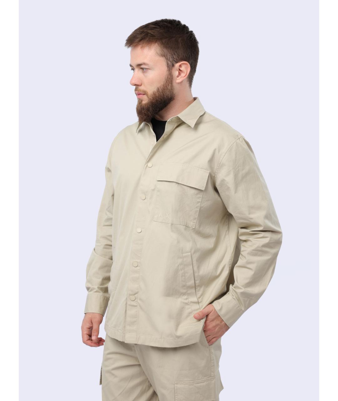 ARMANI EXCHANGE Бежевая кэжуал рубашка, фото 3
