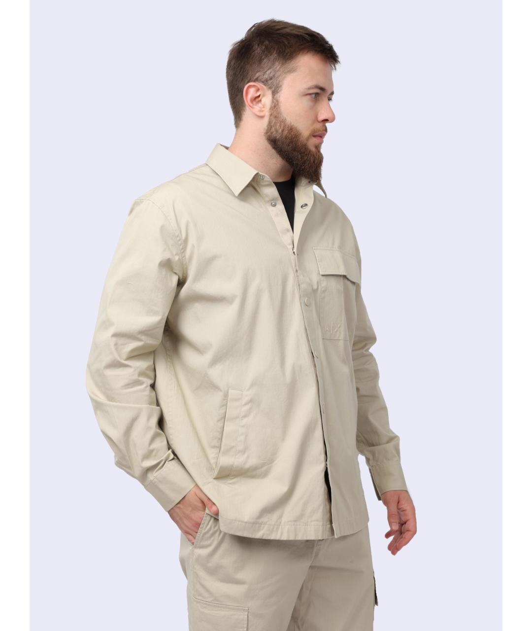 ARMANI EXCHANGE Бежевая кэжуал рубашка, фото 5