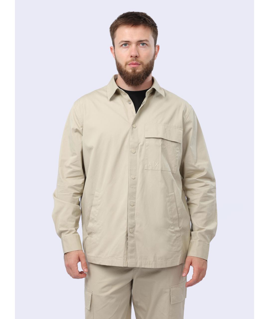 ARMANI EXCHANGE Бежевая кэжуал рубашка, фото 7