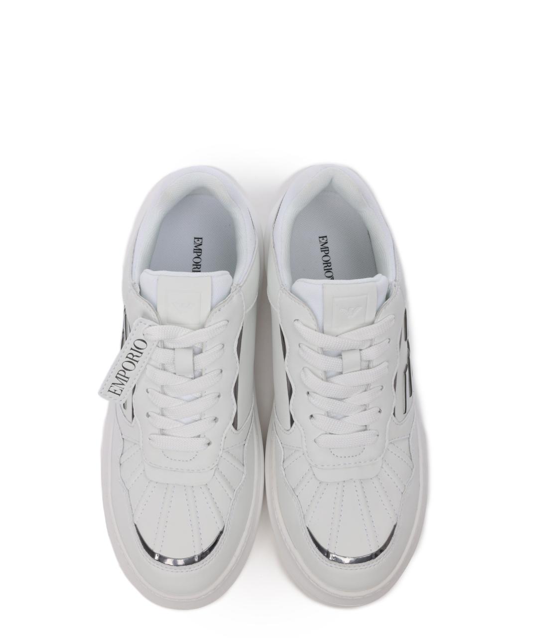 EMPORIO ARMANI Белые кожаные кроссовки, фото 5