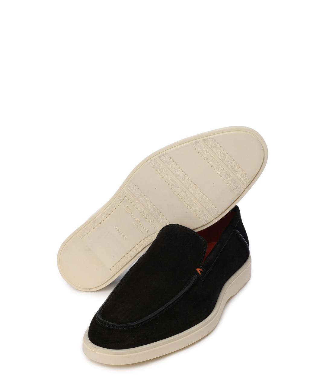 SANTONI Черные замшевые лоферы, фото 4