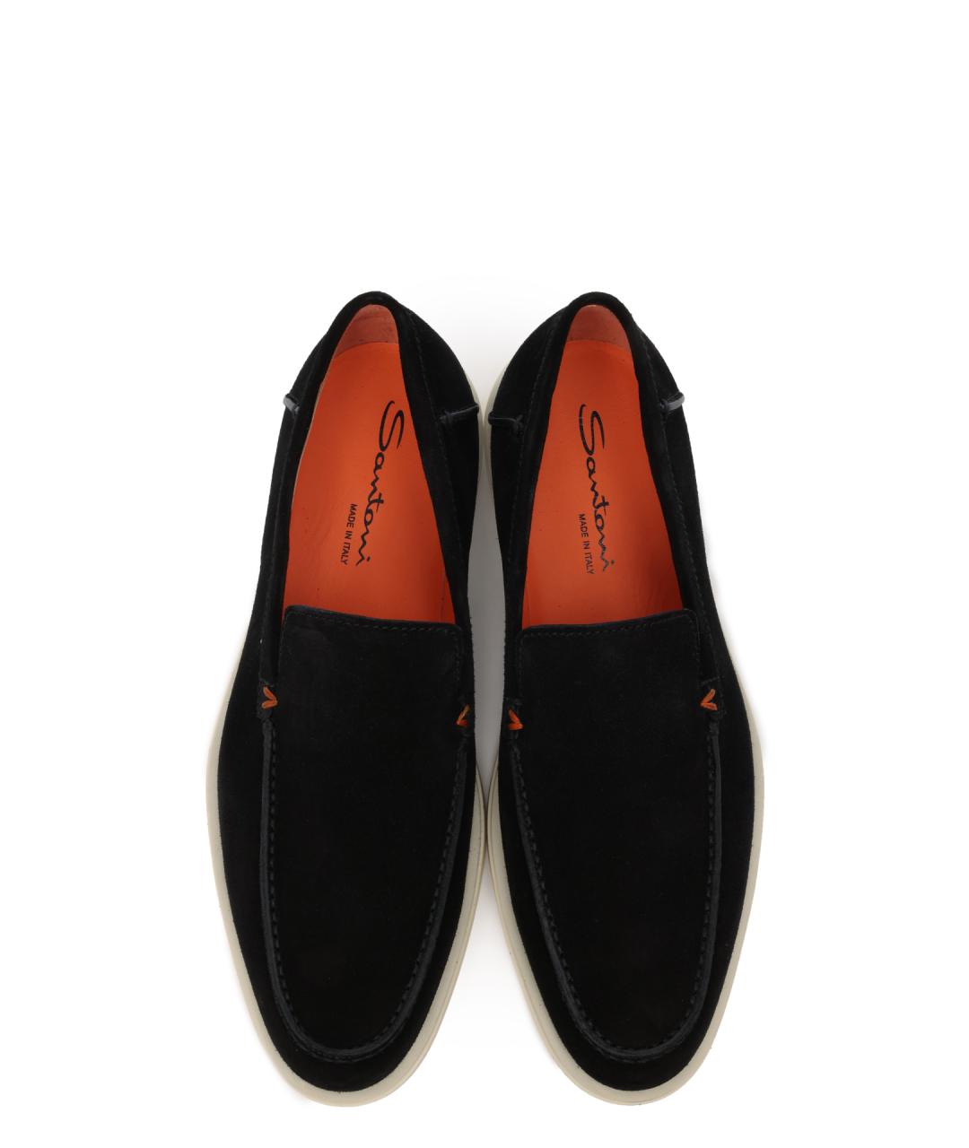 SANTONI Черные замшевые лоферы, фото 5