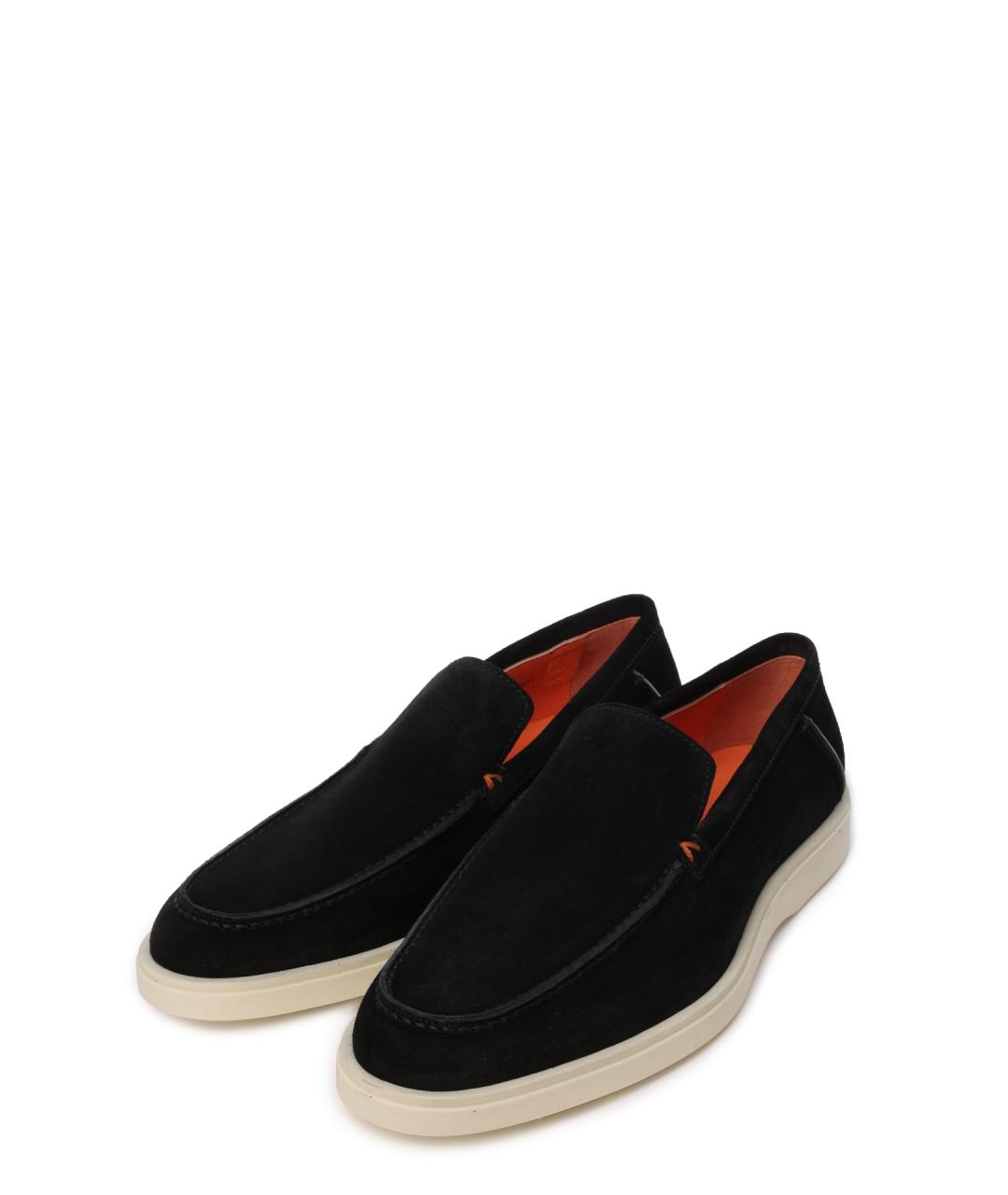 SANTONI Черные замшевые лоферы, фото 2