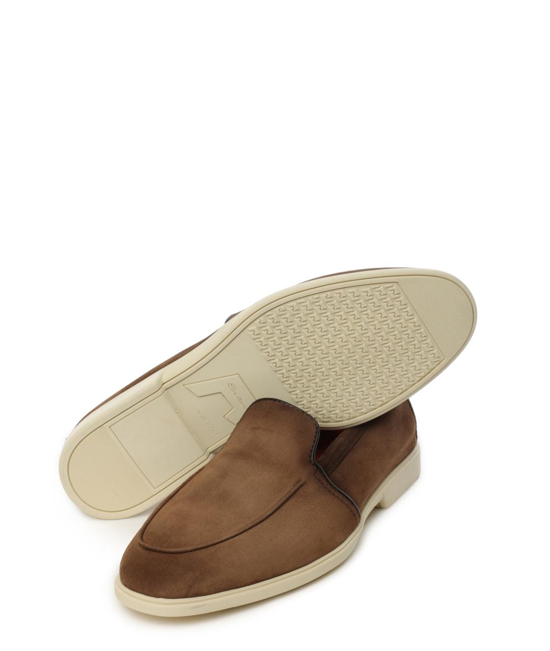 SANTONI Коричневые замшевые лоферы, фото 4