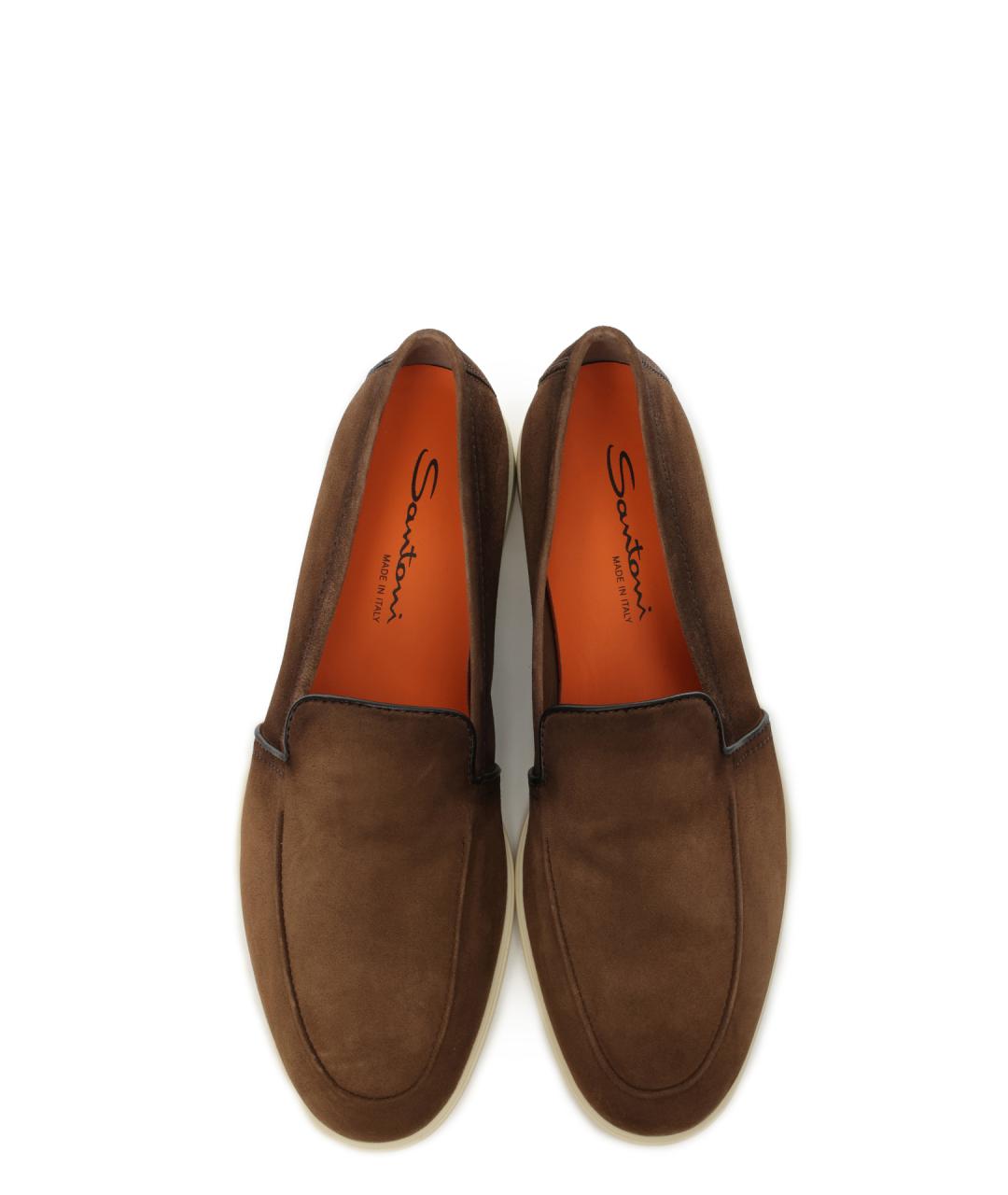 SANTONI Коричневые замшевые лоферы, фото 5