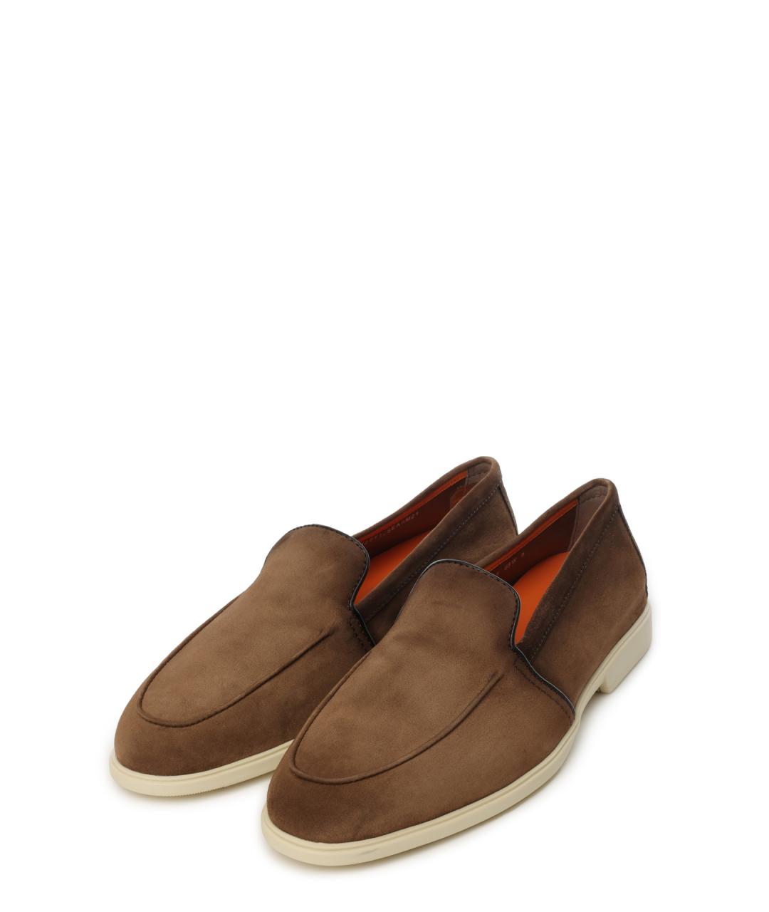 SANTONI Коричневые замшевые лоферы, фото 2