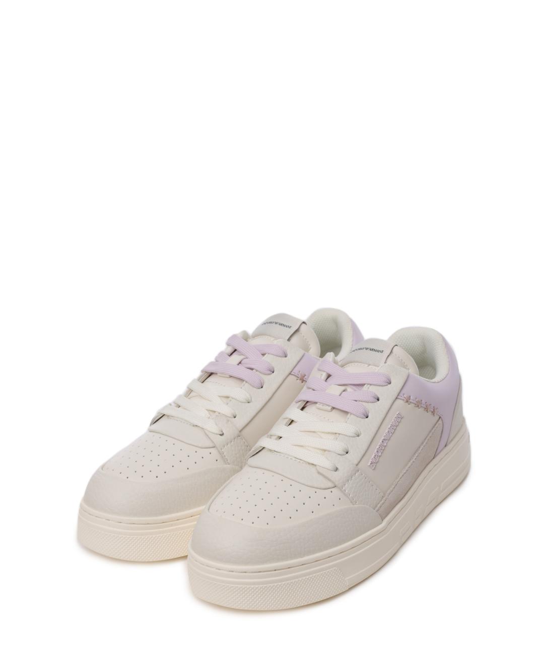 EMPORIO ARMANI Белые кожаные кеды, фото 2