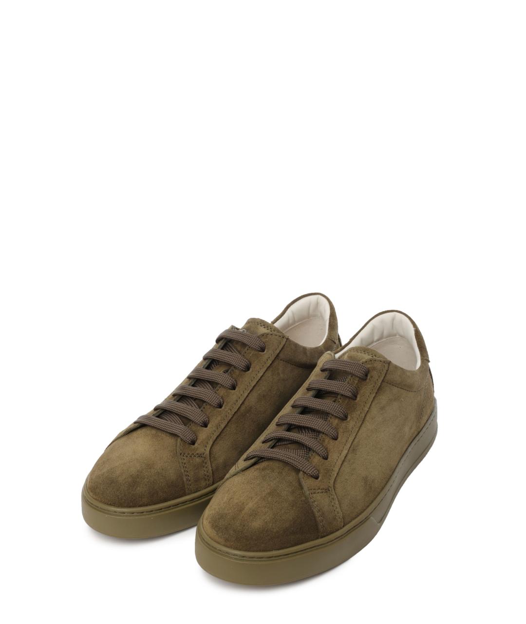 TOD'S Зеленые замшевые низкие кроссовки / кеды, фото 2