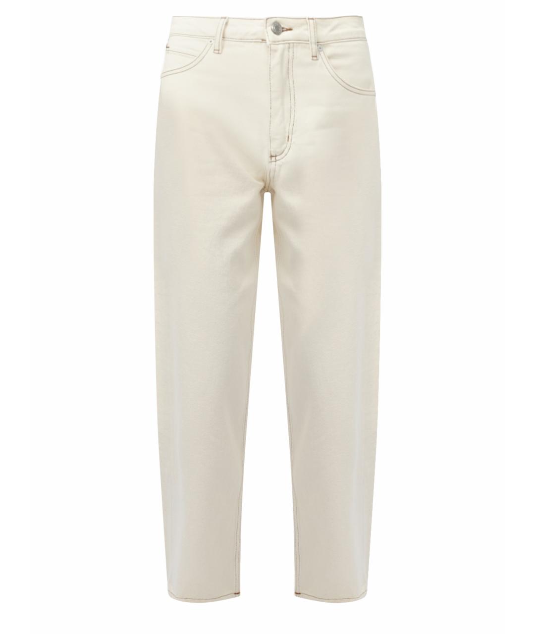 HUGO Белые хлопковые прямые джинсы, фото 1