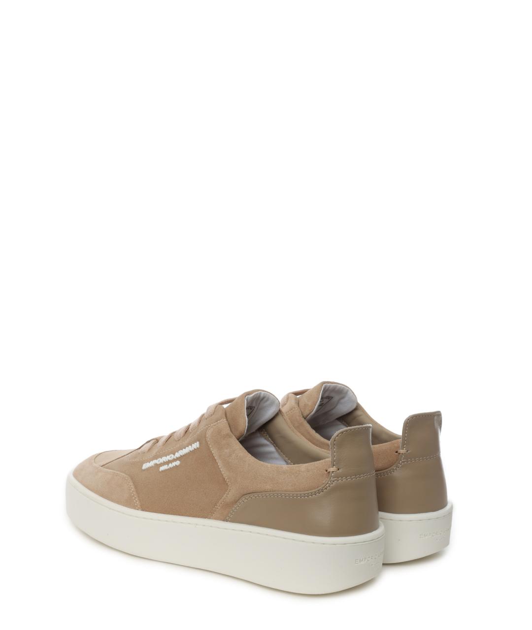 EMPORIO ARMANI Бежевые замшевые кеды, фото 3