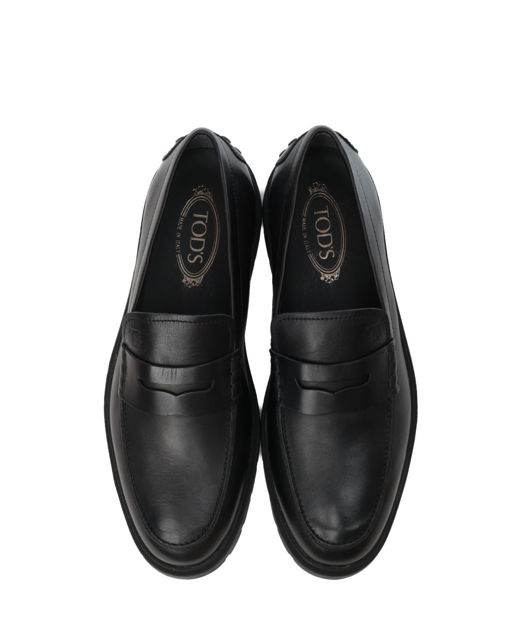 TOD'S Черные кожаные лоферы, фото 5