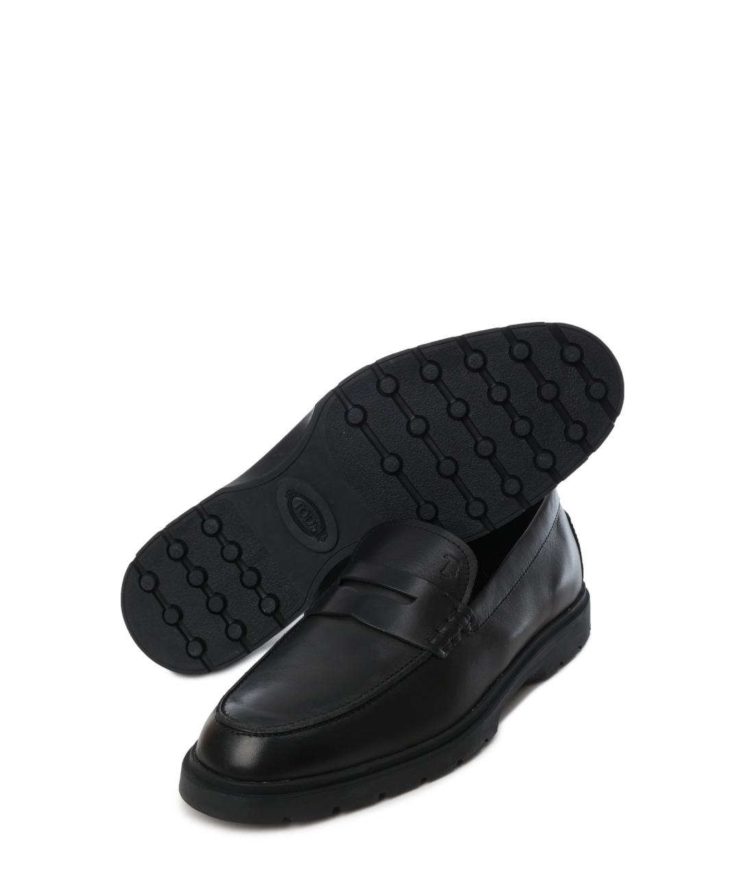 TOD'S Черные кожаные лоферы, фото 4