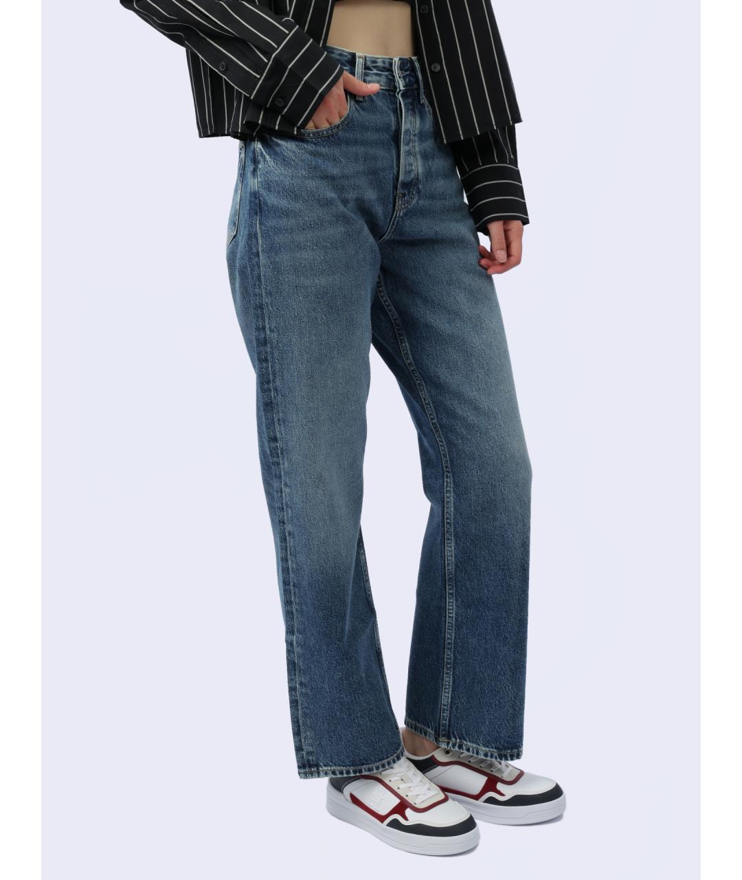 TOMMY HILFIGER Голубые хлопковые прямые джинсы, фото 5