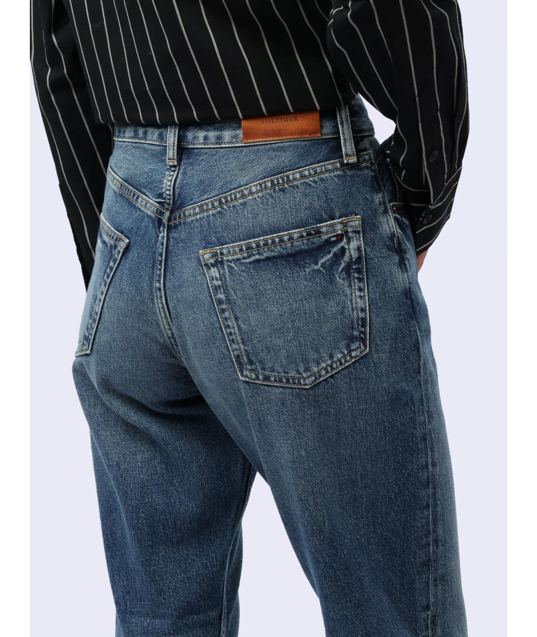 TOMMY HILFIGER Голубые хлопковые прямые джинсы, фото 6