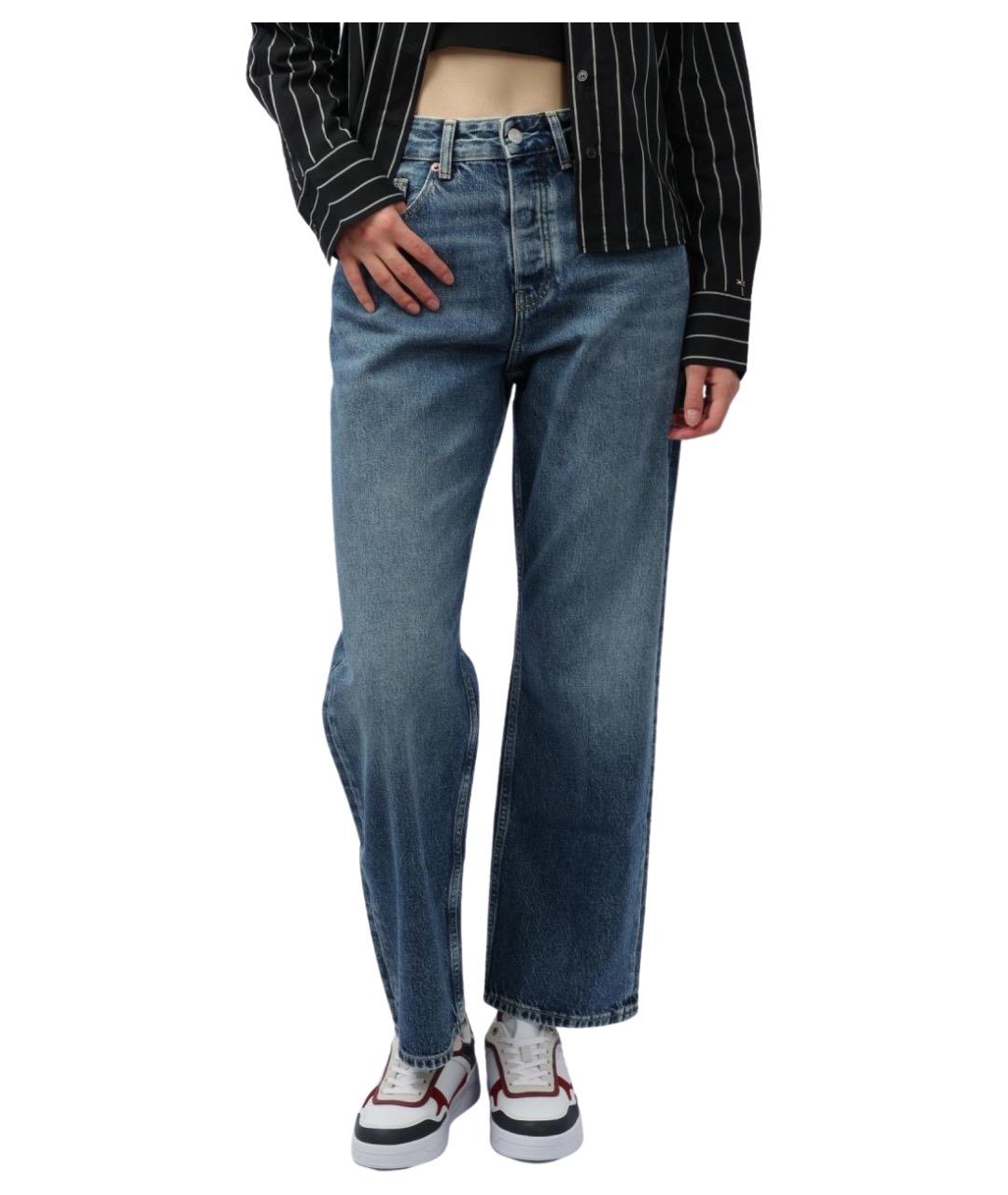 TOMMY HILFIGER Голубые хлопковые прямые джинсы, фото 1