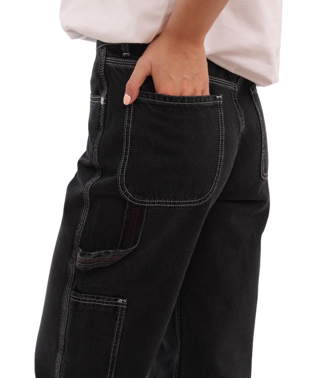 HUGO Черные хлопковые прямые джинсы, фото 6