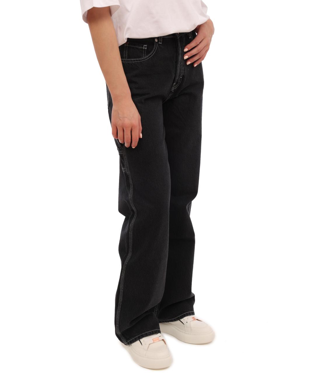 HUGO Черные хлопковые прямые джинсы, фото 3