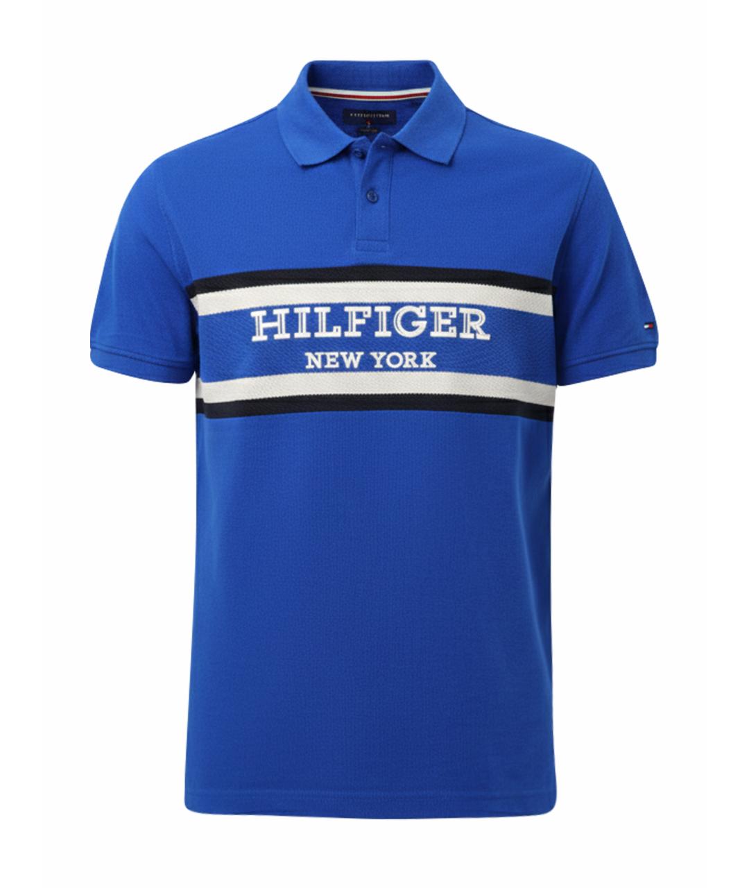 TOMMY HILFIGER Синее поло с коротким рукавом, фото 1