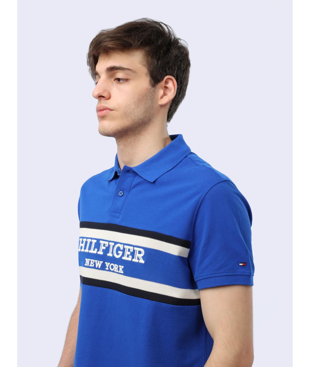 TOMMY HILFIGER Синее поло с коротким рукавом, фото 5