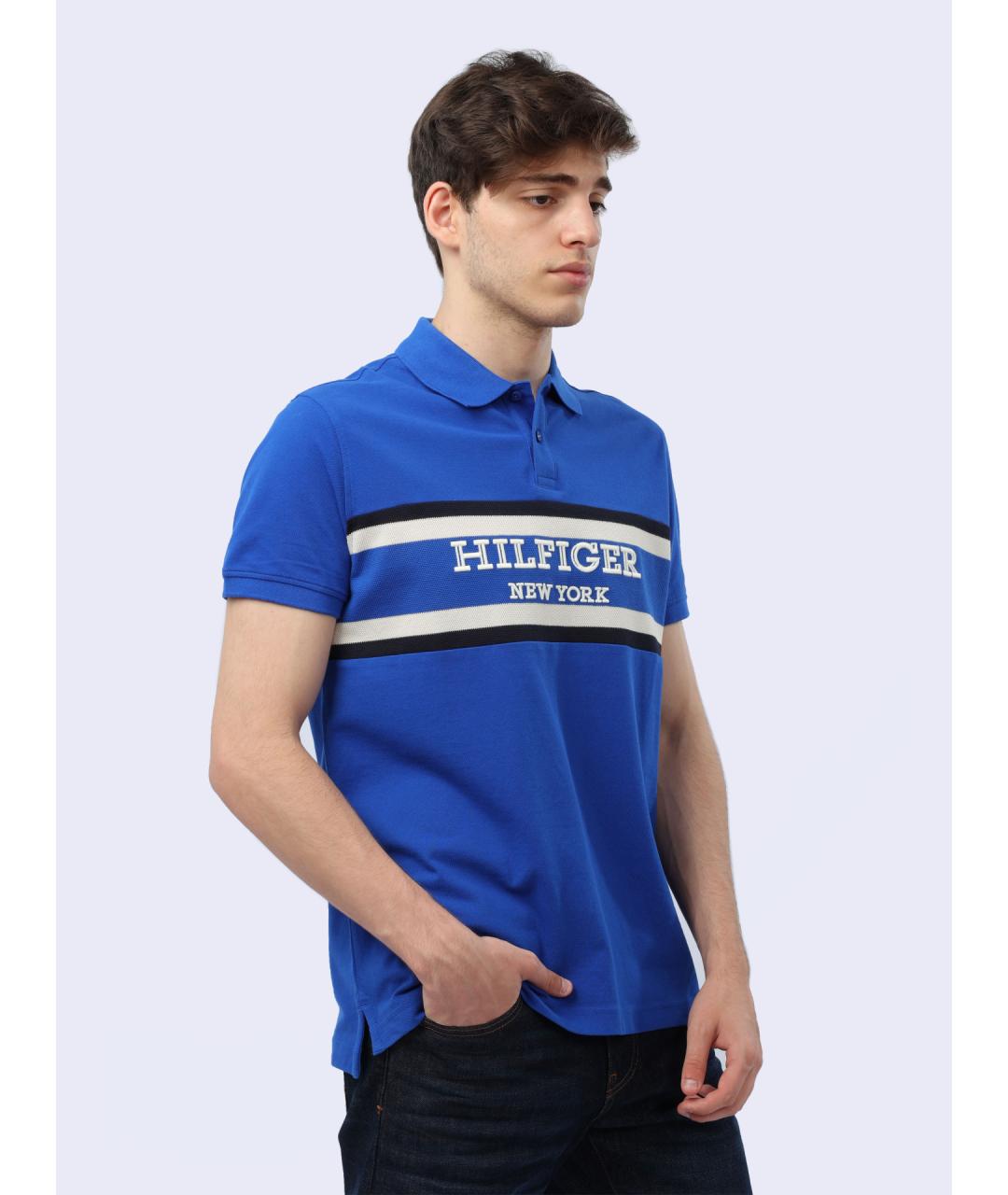 TOMMY HILFIGER Синее поло с коротким рукавом, фото 3