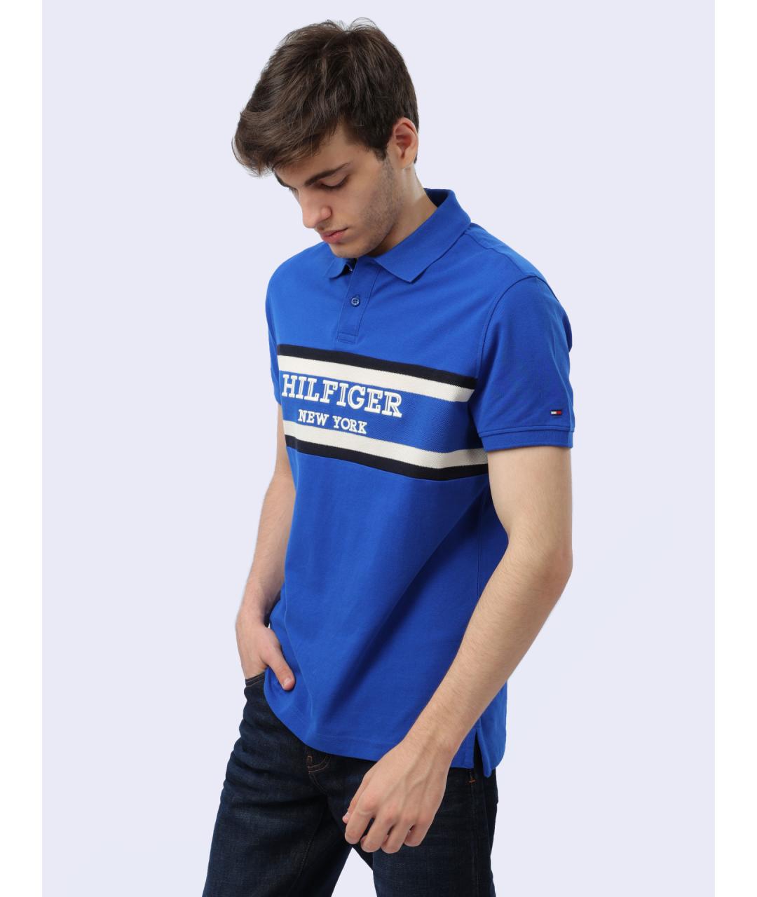 TOMMY HILFIGER Синее поло с коротким рукавом, фото 4