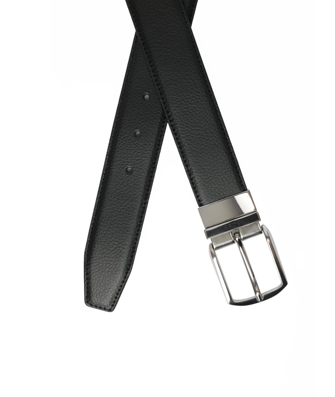 HUGO BOSS Черный кожаный ремень, фото 2