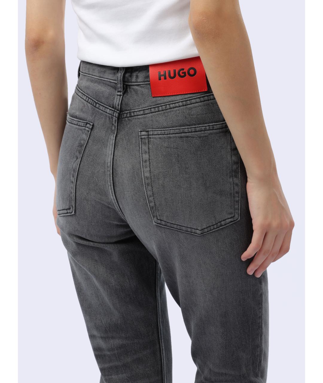 HUGO Серые хлопковые прямые джинсы, фото 6