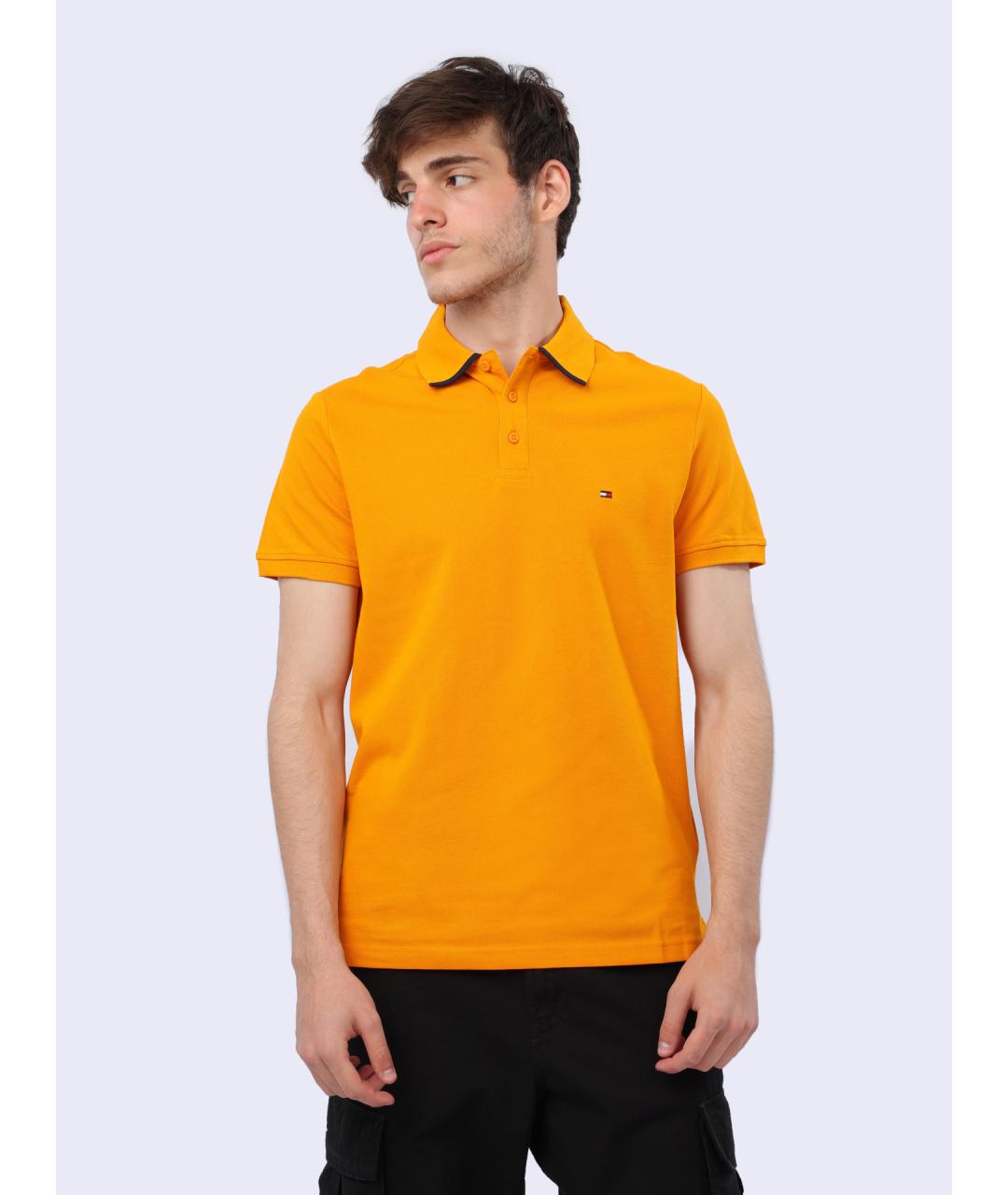 TOMMY HILFIGER Оранжевое поло с коротким рукавом, фото 4