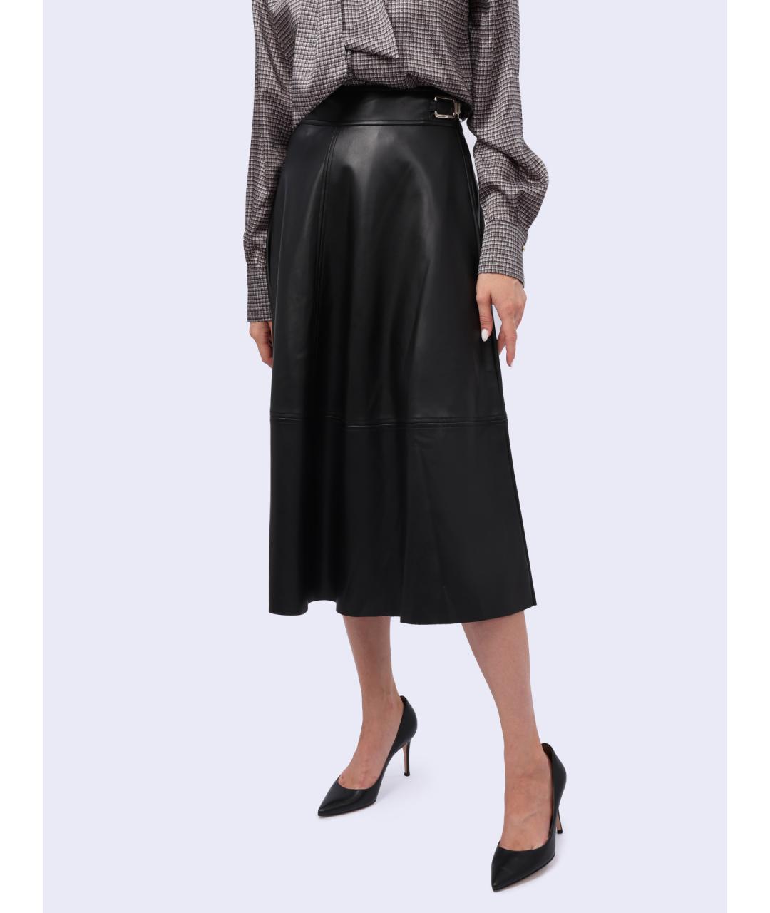 LIU JO Черная полиэстеровая юбка миди, фото 5