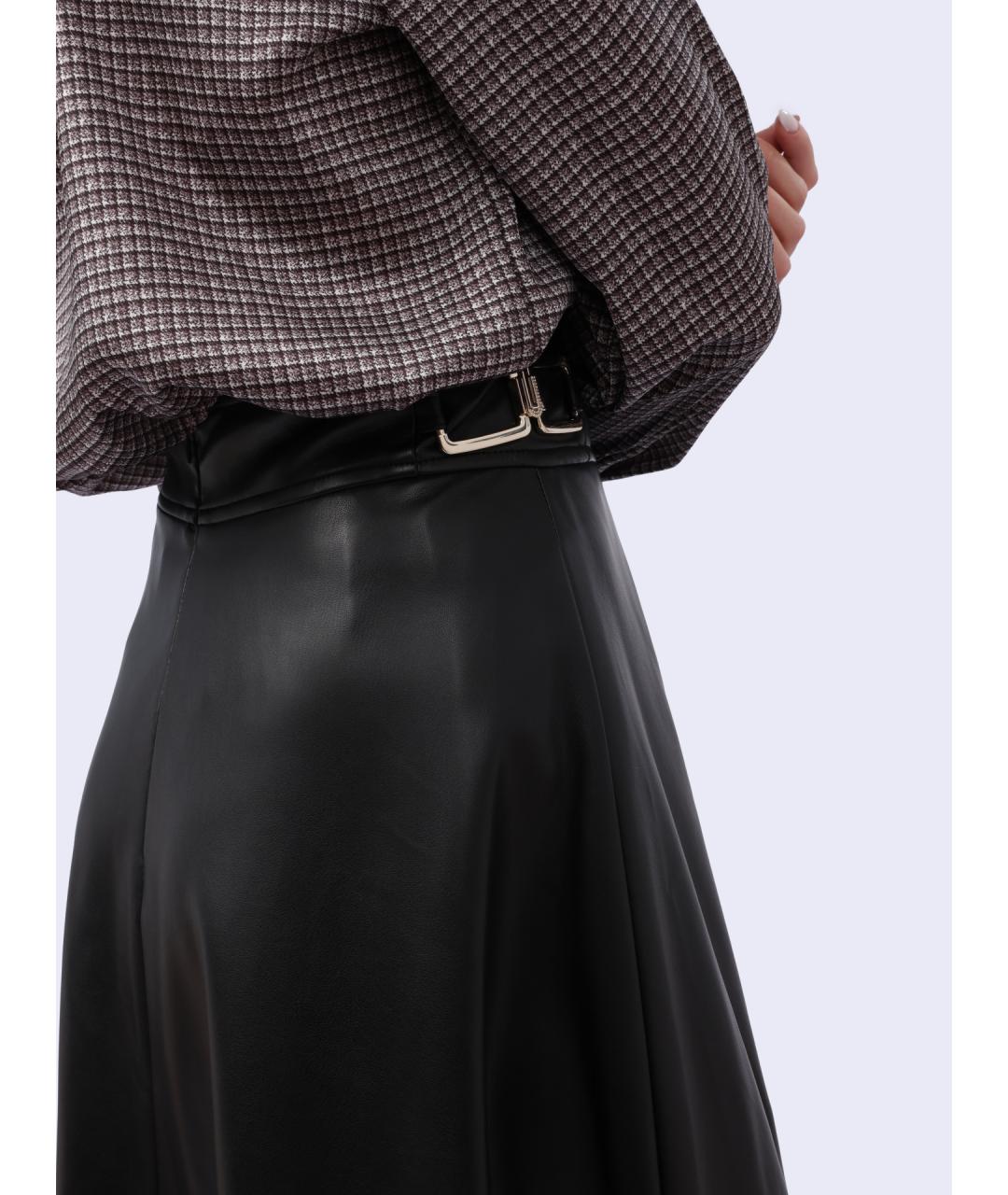 LIU JO Черная полиэстеровая юбка миди, фото 4