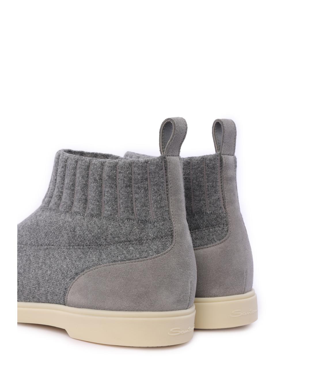 SANTONI Серые текстильные ботильоны, фото 6