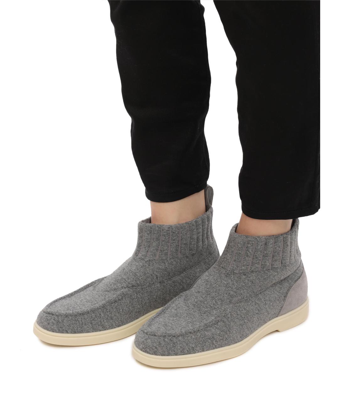 SANTONI Серые текстильные ботильоны, фото 7