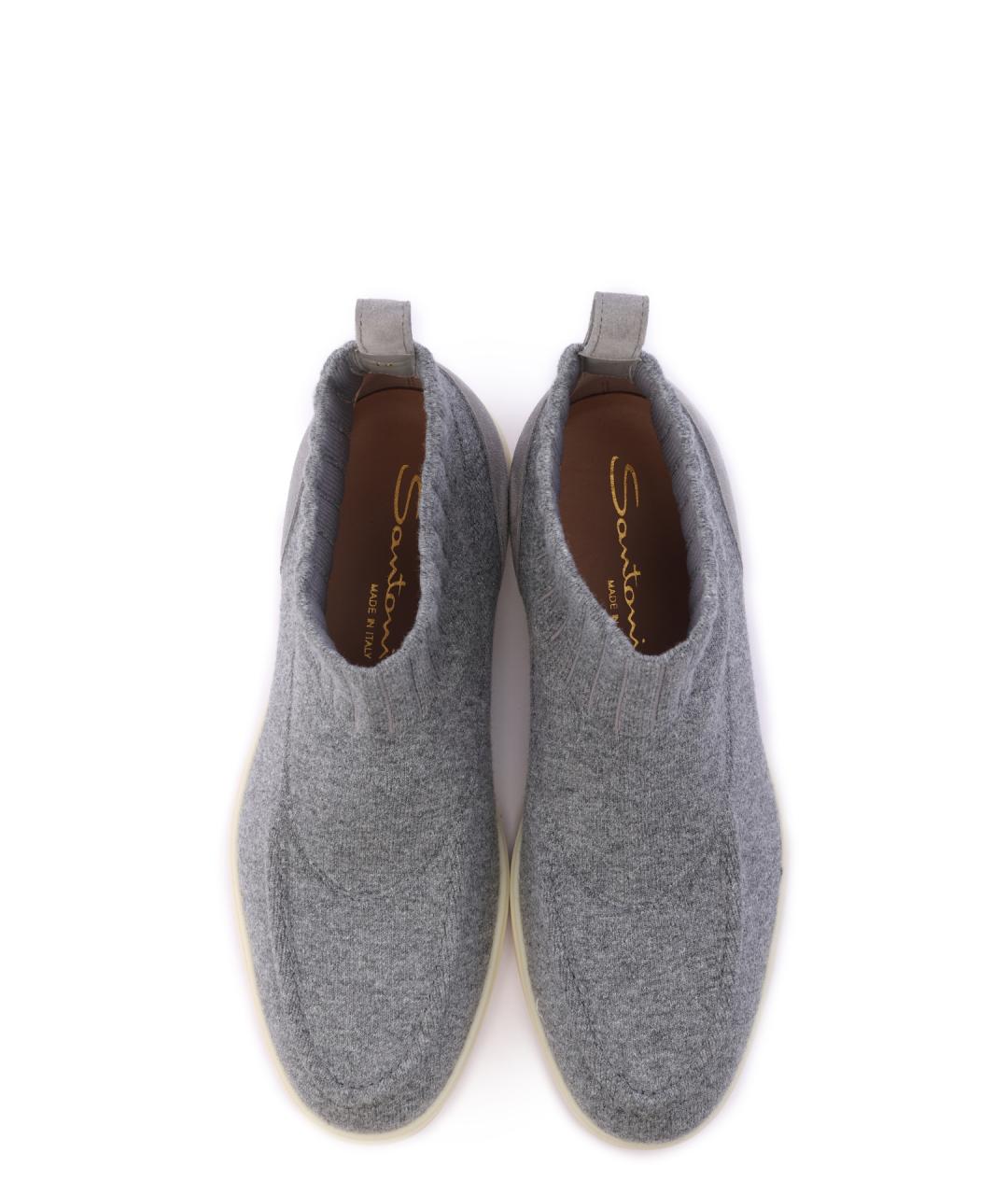 SANTONI Серые текстильные ботильоны, фото 5