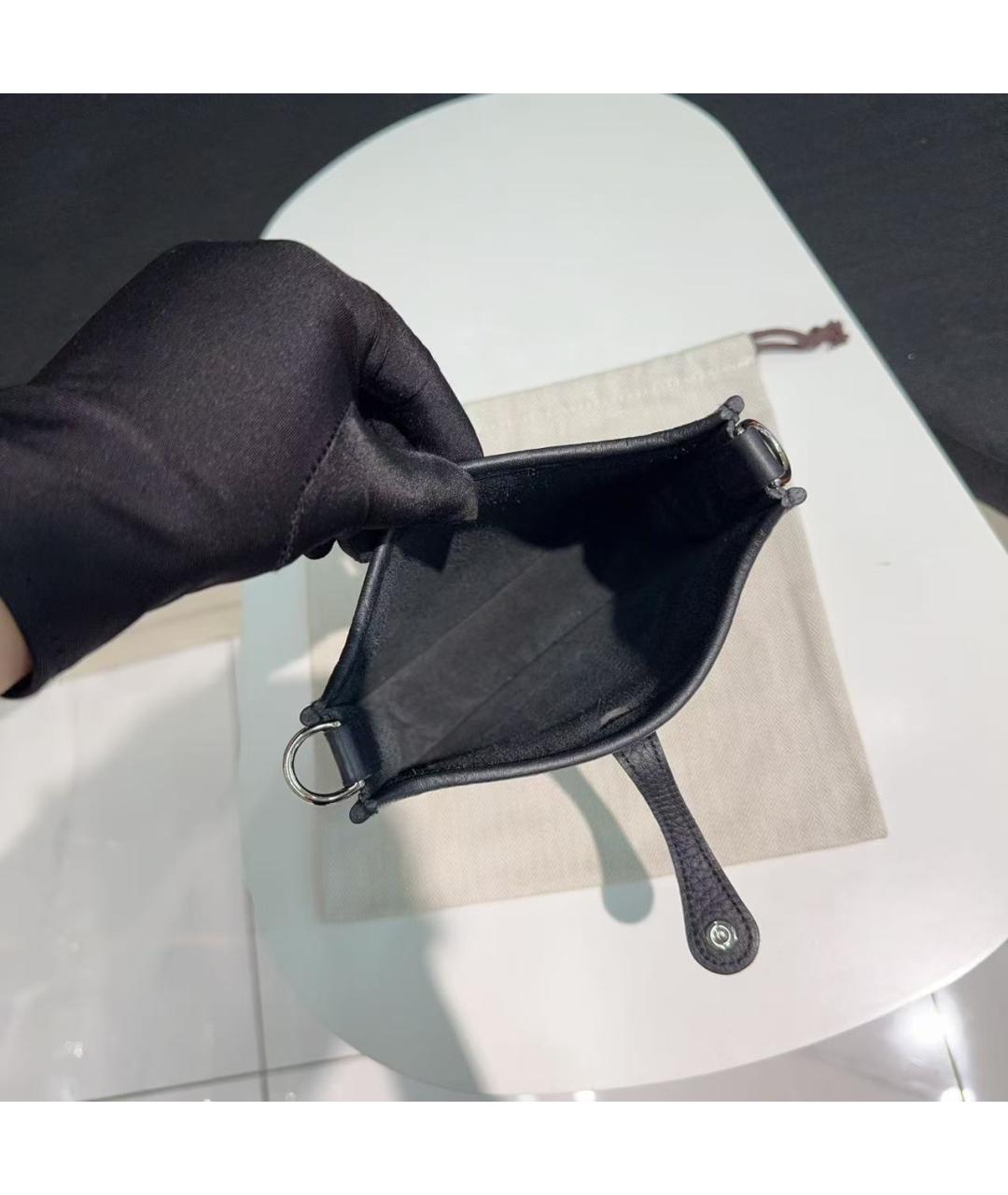 HERMES Черная кожаная сумка через плечо, фото 6