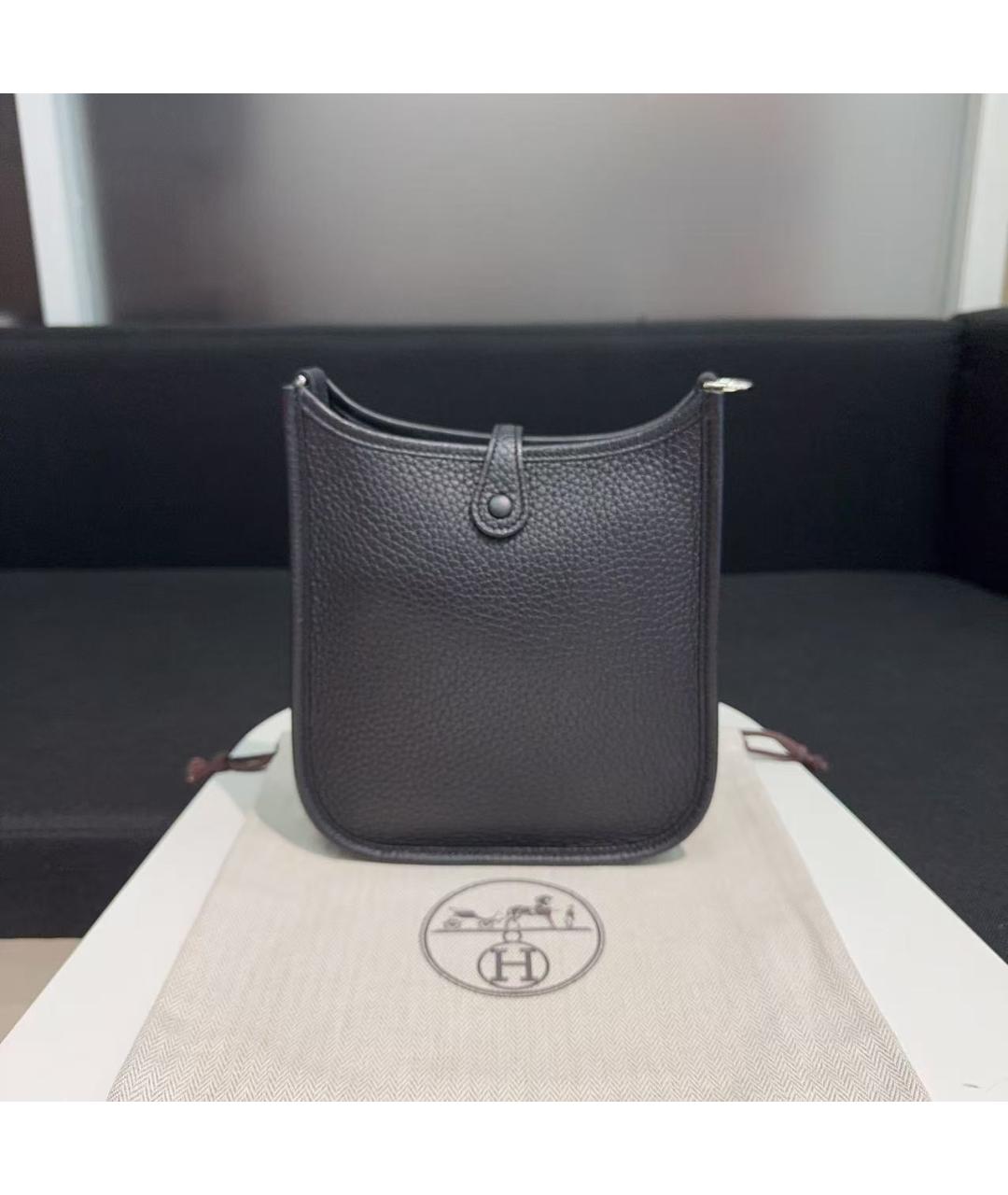 HERMES Черная кожаная сумка через плечо, фото 4