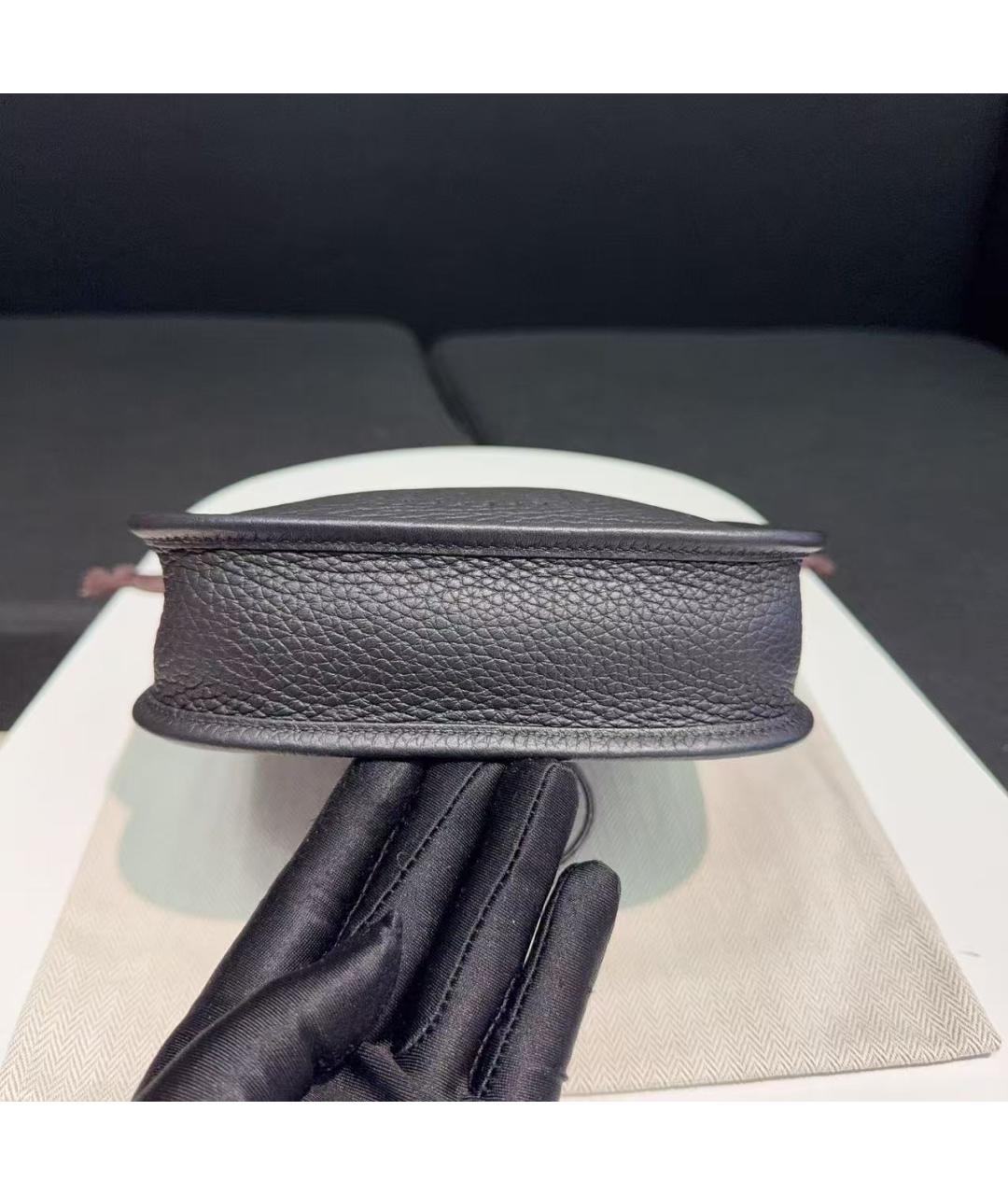 HERMES Черная кожаная сумка через плечо, фото 5