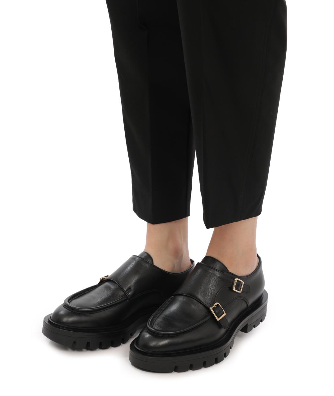 SANTONI Черные кожаные лоферы, фото 7