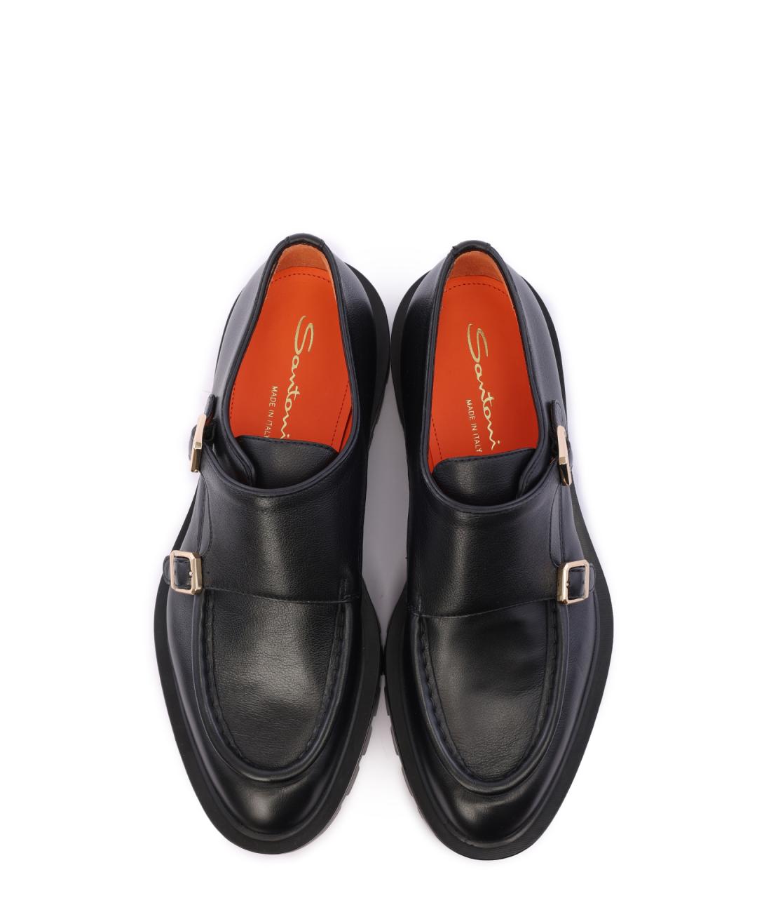 SANTONI Черные кожаные лоферы, фото 5