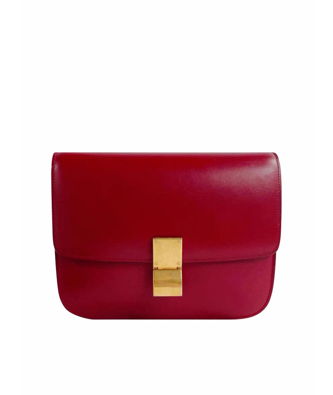 CELINE Красная кожаная сумка через плечо, фото 1