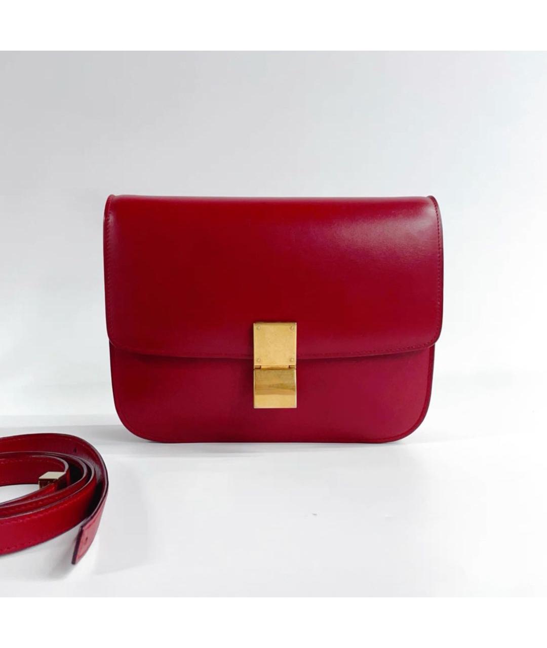 CELINE Красная кожаная сумка через плечо, фото 6