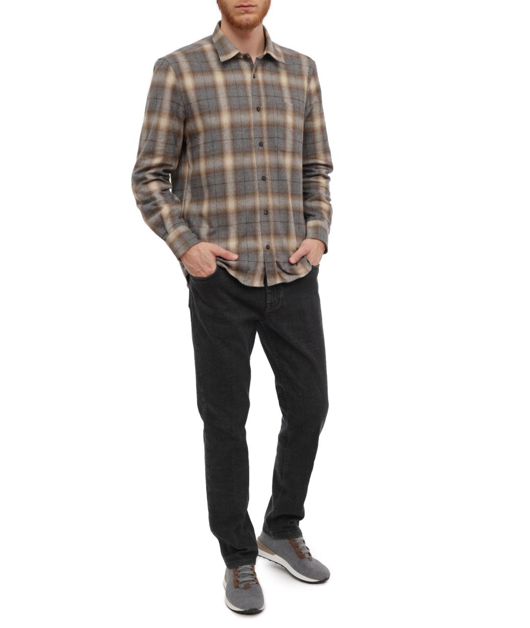 PESERICO Серые хлопковые прямые джинсы, фото 2