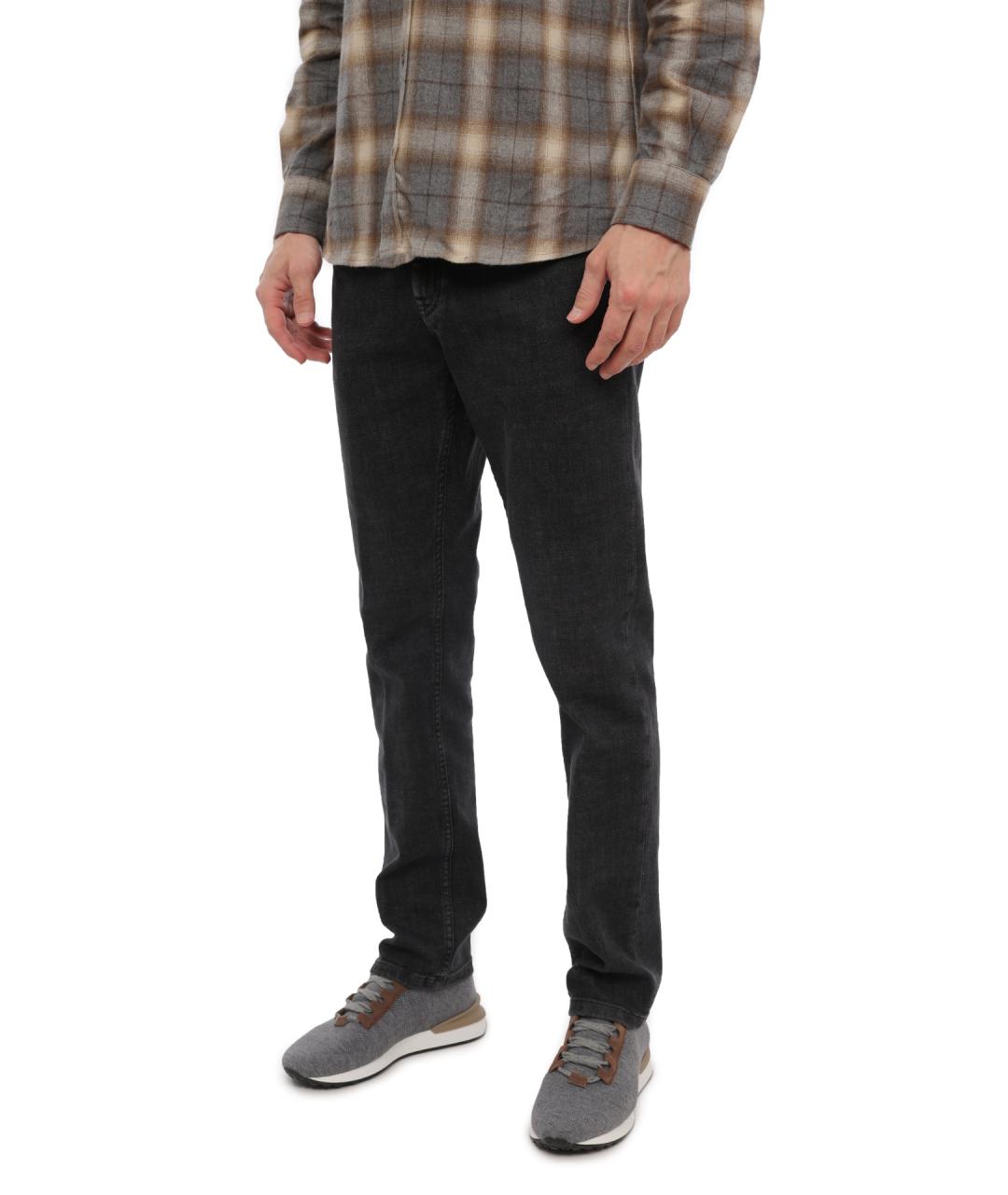 PESERICO Серые хлопковые прямые джинсы, фото 3