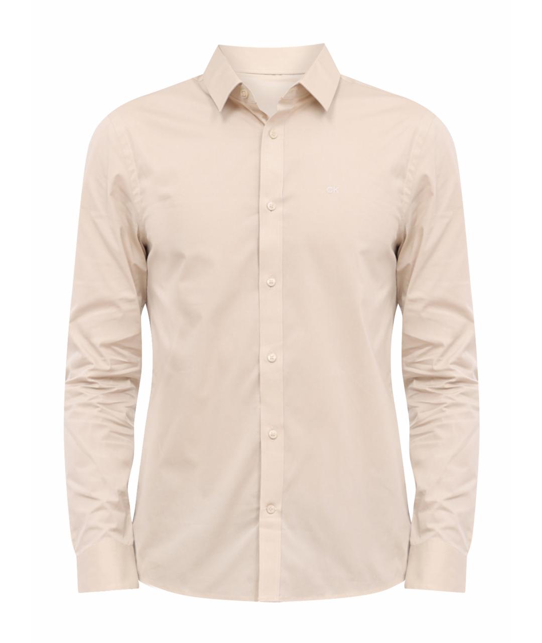 CALVIN KLEIN Бежевая хлопковая кэжуал рубашка, фото 1