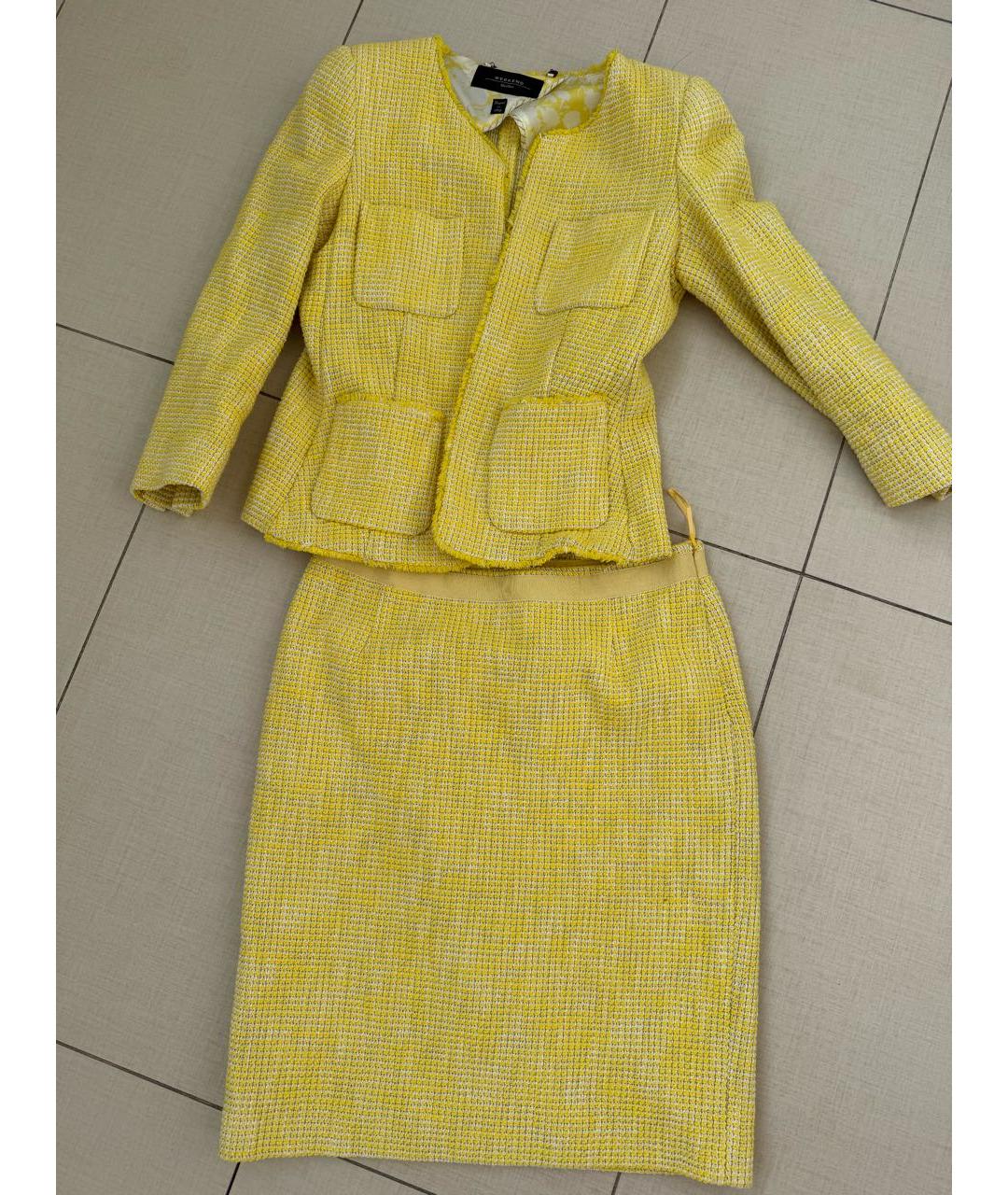 MAX MARA Желтый твидовый костюм с юбками, фото 8