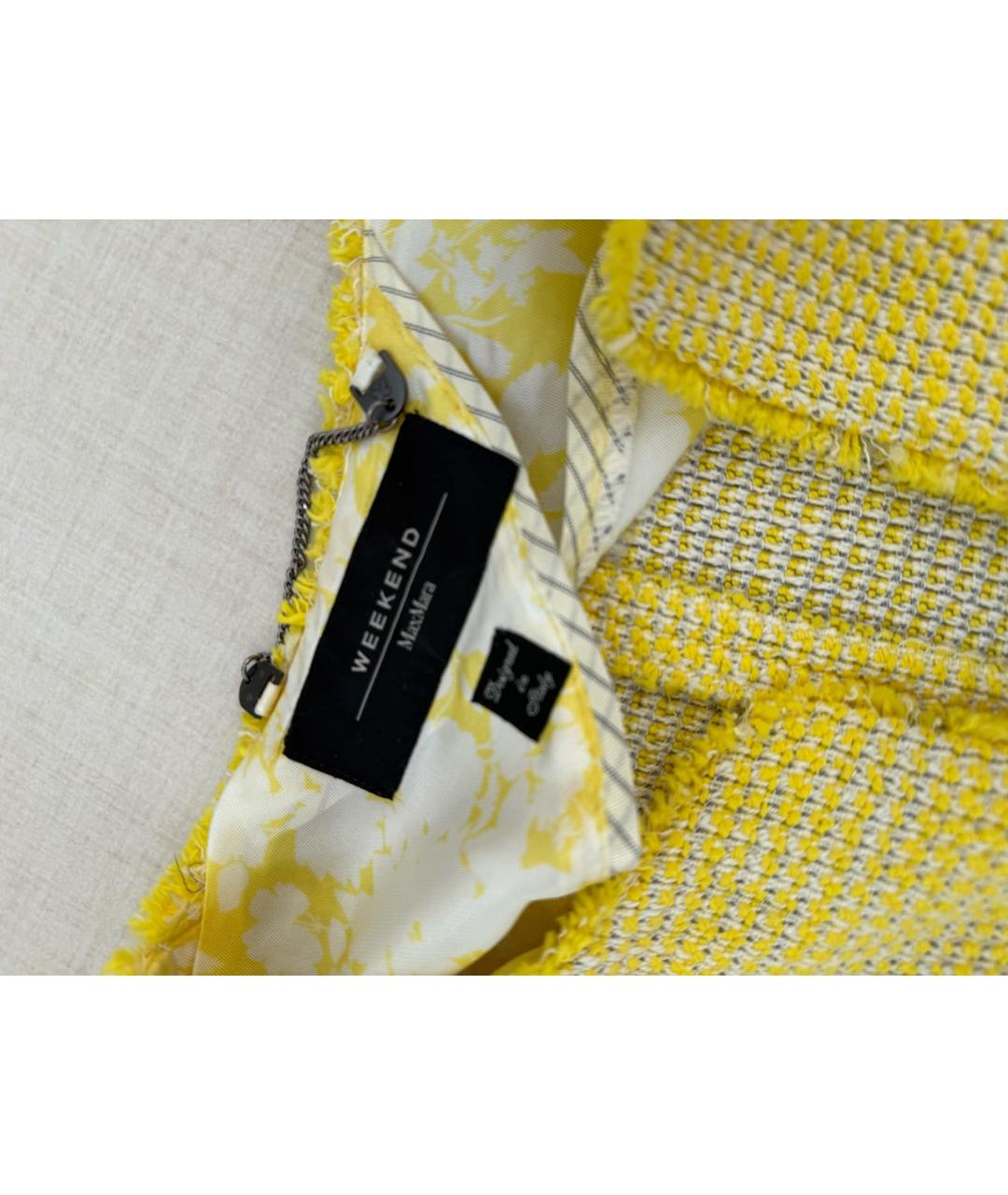 MAX MARA Желтый твидовый костюм с юбками, фото 5